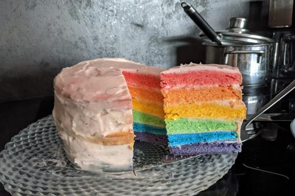 Rainbow test cake